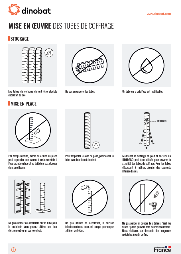 Mise en oeuvre des Tubes de Coffrage - Cicéron et Caréron